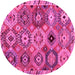 Round Oriental Pink Modern Rug, abs5030pnk