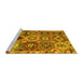 Sideview of Machine Washable Oriental Yellow Modern Rug, wshabs5030yw