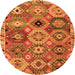 Round Oriental Orange Modern Rug, abs5030org