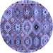 Round Oriental Blue Modern Rug, abs5030blu