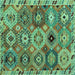 Square Oriental Turquoise Modern Rug, abs5030turq