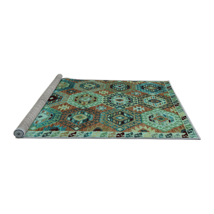 Sideview of Machine Washable Oriental Light Blue Modern Rug, wshabs5030lblu