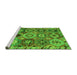 Sideview of Machine Washable Oriental Green Modern Area Rugs, wshabs5030grn