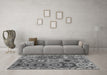 Machine Washable Oriental Gray Modern Rug in a Living Room,, wshabs5030gry