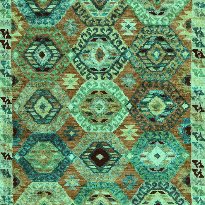 Machine Washable Oriental Turquoise Modern Area Rugs, wshabs5030turq