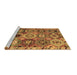 Sideview of Machine Washable Oriental Brown Modern Rug, wshabs5030brn