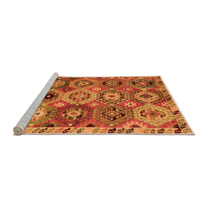 Sideview of Machine Washable Oriental Orange Modern Area Rugs, wshabs5030org