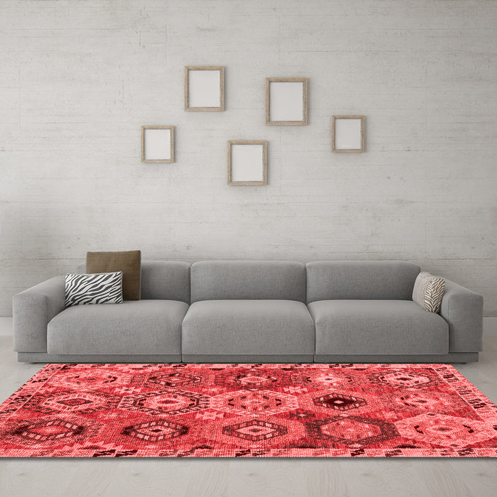 Modern Red Washable Rugs