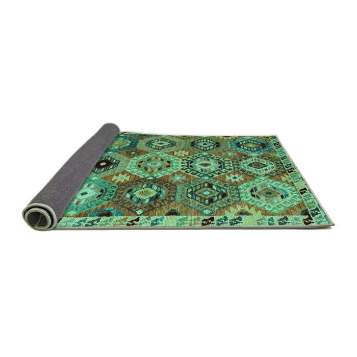 Sideview of Oriental Turquoise Modern Rug, abs5030turq