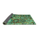 Sideview of Oriental Turquoise Modern Rug, abs5030turq