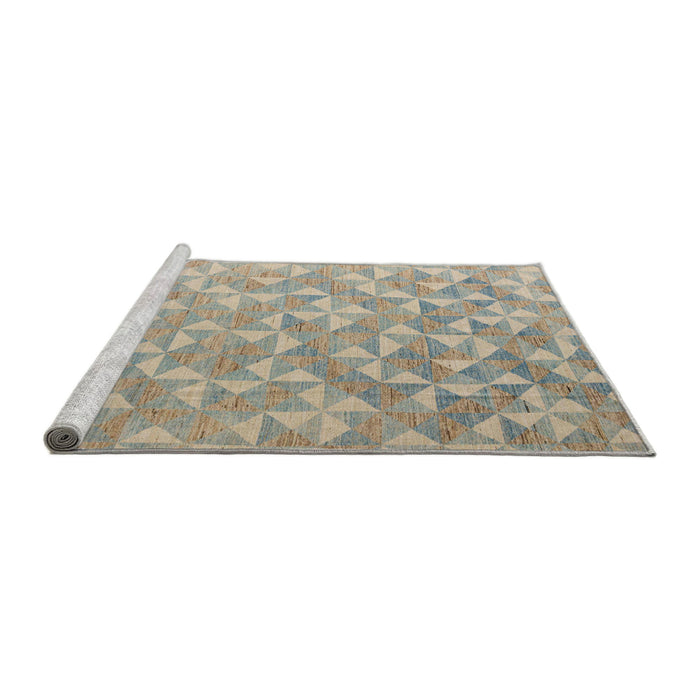 Sideview of Machine Washable Abstract Tan Brown Rug, wshabs5031