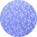 Round Oriental Blue Modern Rug, abs5031blu