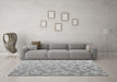 Machine Washable Oriental Gray Modern Rug in a Living Room,, wshabs5031gry