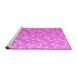 Sideview of Machine Washable Oriental Pink Modern Rug, wshabs5031pnk