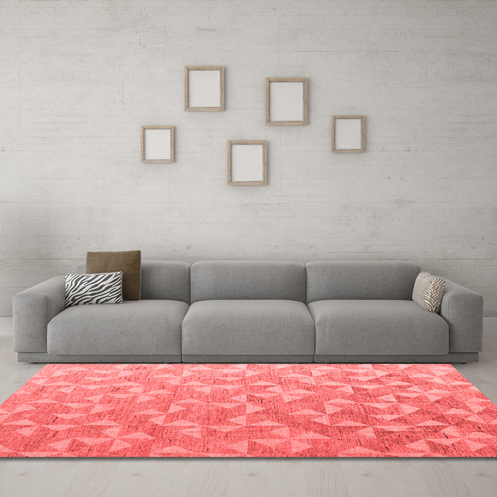 Modern Red Washable Rugs
