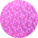 Round Oriental Pink Modern Rug, abs5031pnk