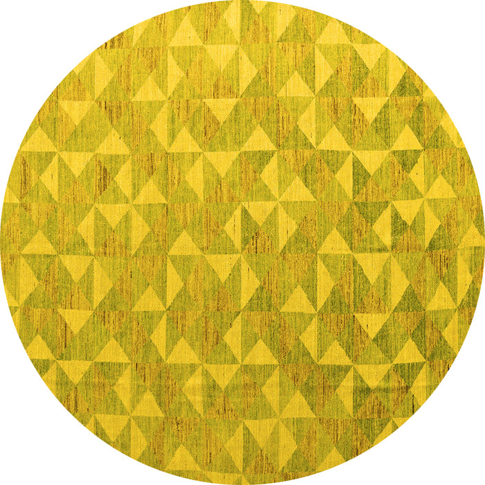 Round Oriental Yellow Modern Rug, abs5031yw