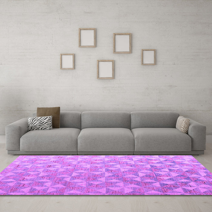 Machine Washable Oriental Purple Modern Area Rugs in a Living Room, wshabs5031pur