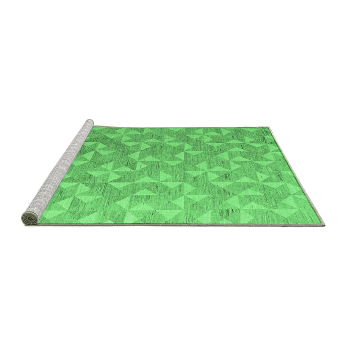 Sideview of Machine Washable Oriental Emerald Green Modern Area Rugs, wshabs5031emgrn