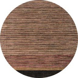 Round Abstract Red Brown Oriental Rug, abs5032