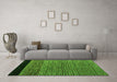 Machine Washable Oriental Green Modern Area Rugs in a Living Room,, wshabs5032grn