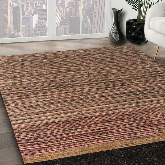Abstract Red Brown Oriental Rug in Family Room, abs5032