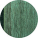 Round Oriental Turquoise Modern Rug, abs5032turq