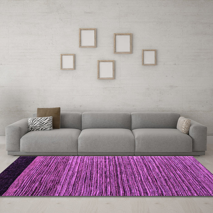 Machine Washable Oriental Purple Modern Area Rugs in a Living Room, wshabs5032pur