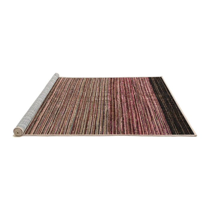 Sideview of Machine Washable Abstract Red Brown Rug, wshabs5033