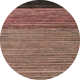 Round Abstract Red Brown Oriental Rug, abs5033