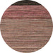 Round Abstract Red Brown Oriental Rug, abs5033