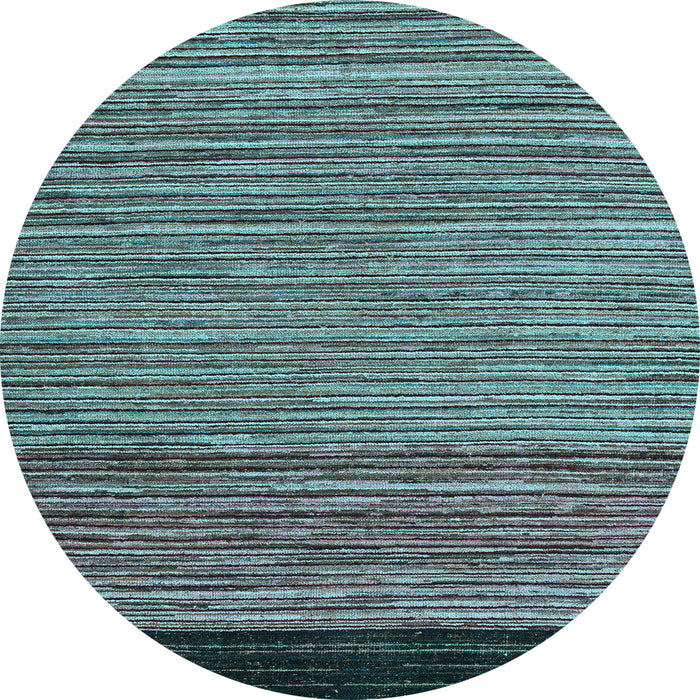 Round Machine Washable Oriental Light Blue Modern Rug, wshabs5033lblu