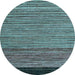 Round Machine Washable Oriental Light Blue Modern Rug, wshabs5033lblu