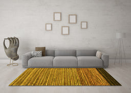Machine Washable Oriental Yellow Modern Rug in a Living Room, wshabs5033yw