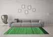 Machine Washable Oriental Emerald Green Modern Area Rugs in a Living Room,, wshabs5033emgrn