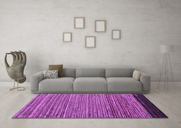 Machine Washable Oriental Purple Modern Area Rugs in a Living Room, wshabs5033pur