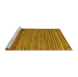 Sideview of Machine Washable Oriental Yellow Modern Rug, wshabs5033yw