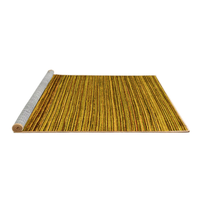 Sideview of Machine Washable Oriental Yellow Modern Rug, wshabs5033yw