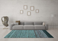 Machine Washable Oriental Light Blue Modern Rug, wshabs5033lblu