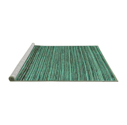 Sideview of Machine Washable Oriental Turquoise Modern Area Rugs, wshabs5033turq