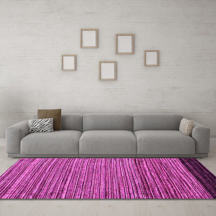Machine Washable Oriental Pink Modern Rug in a Living Room, wshabs5033pnk