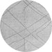 Round Machine Washable Oriental Gray Modern Rug, wshabs5034gry