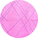 Round Oriental Pink Modern Rug, abs5034pnk