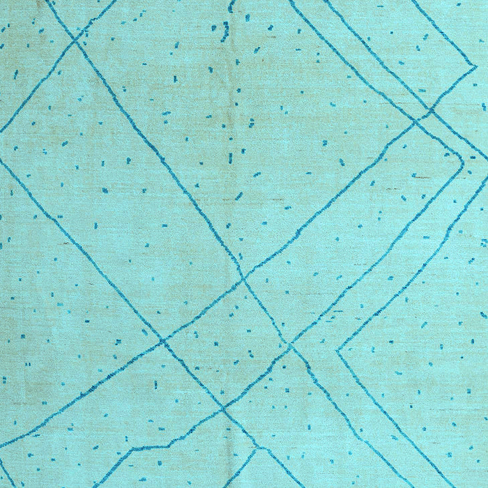 Machine Washable Oriental Light Blue Modern Rug, wshabs5034lblu