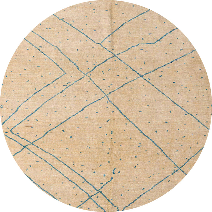 Round Abstract Brown Oriental Rug, abs5034