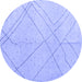 Round Oriental Blue Modern Rug, abs5034blu