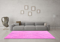 Machine Washable Oriental Pink Modern Rug, wshabs5034pnk