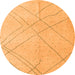 Round Oriental Orange Modern Rug, abs5034org