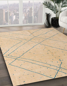 Machine Washable Abstract Brown Sugar Brown Rug in a Family Room, wshabs5034