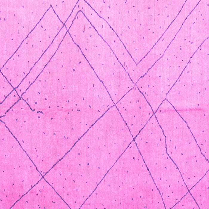 Square Machine Washable Oriental Pink Modern Rug, wshabs5034pnk